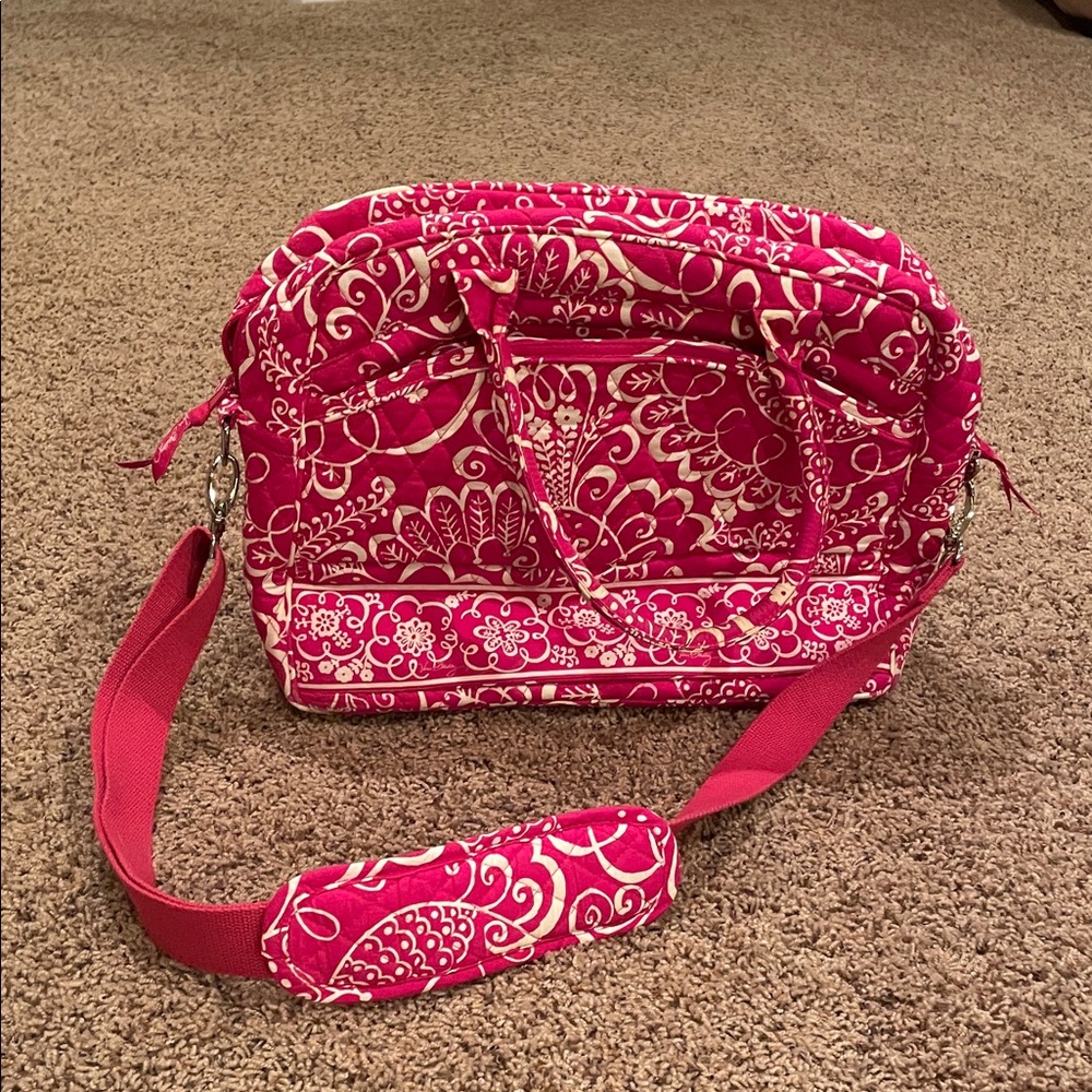 Vera Bradley Pink and White Baby Bag